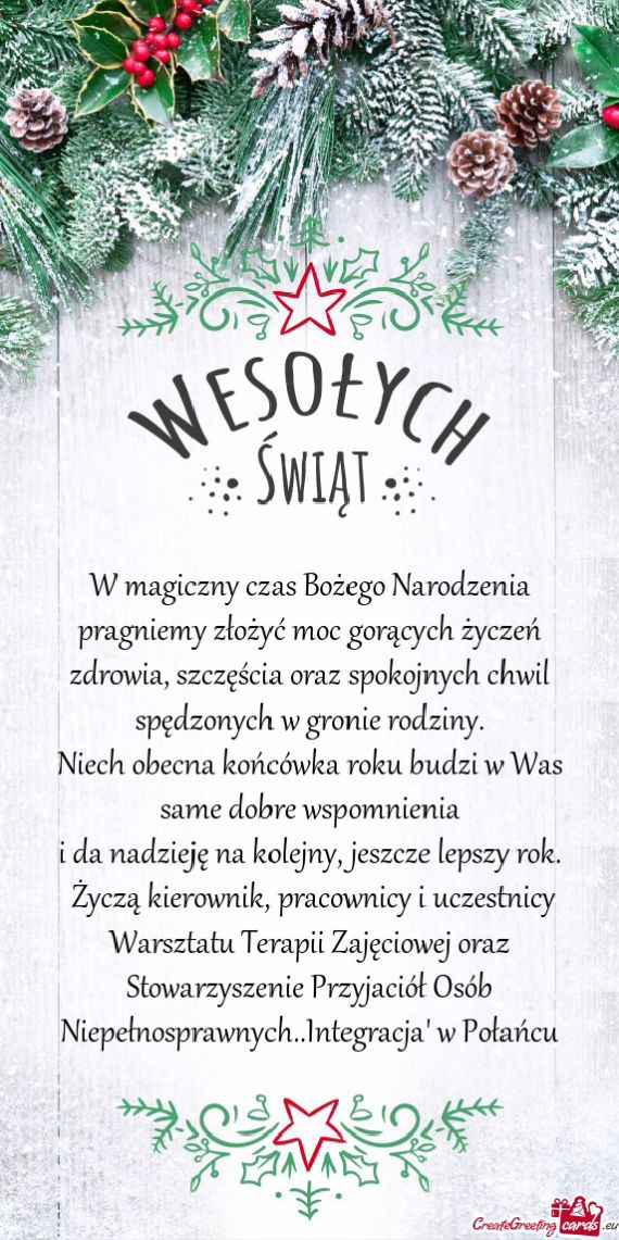 Życzenia Świąteczne - kartka z&nbsp;życzeniami